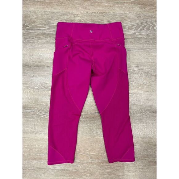 Athleta Capri Leggings Women's Medium Purple Mesh Powerfully Invigorate‎ Stretch - Picture 8 of 8